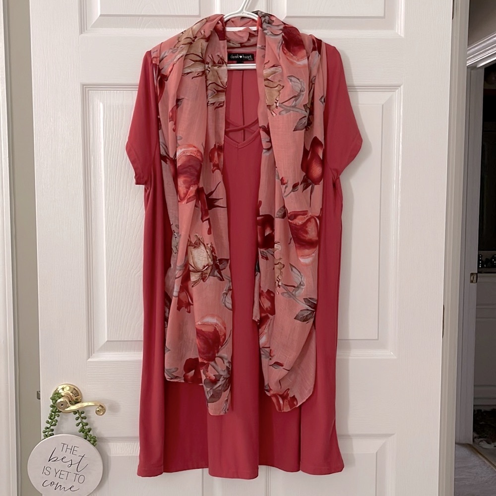 Casual Derek heart plus dress and scarf 2X